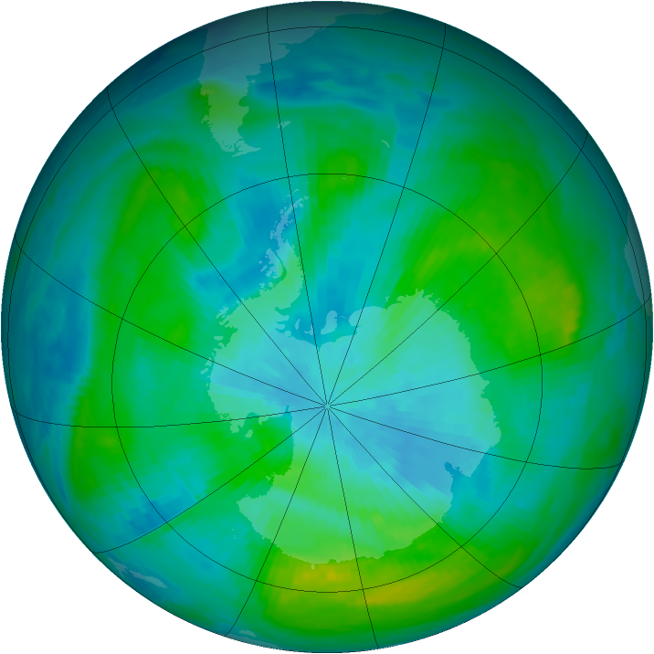 Antarctic ozone map for 24 February 1981